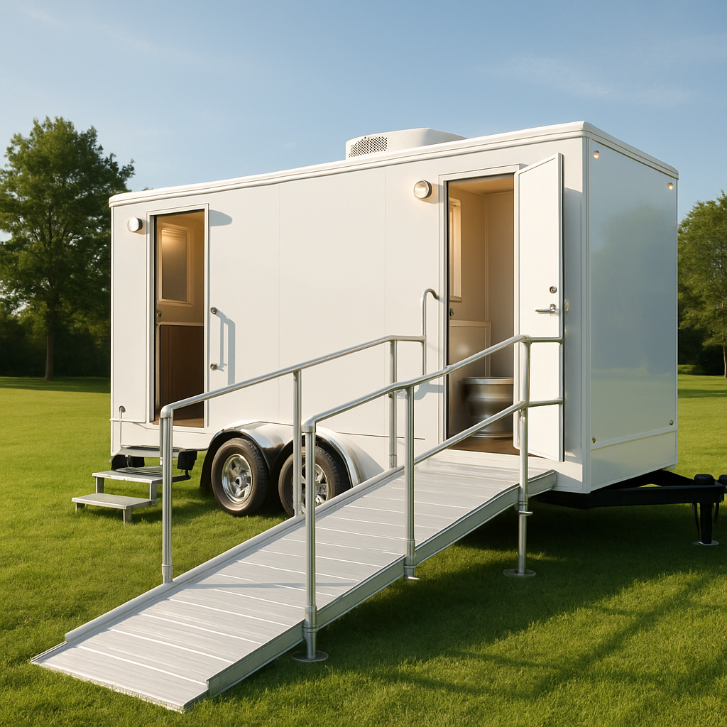 ADA portable toilet with ramp in Ohio